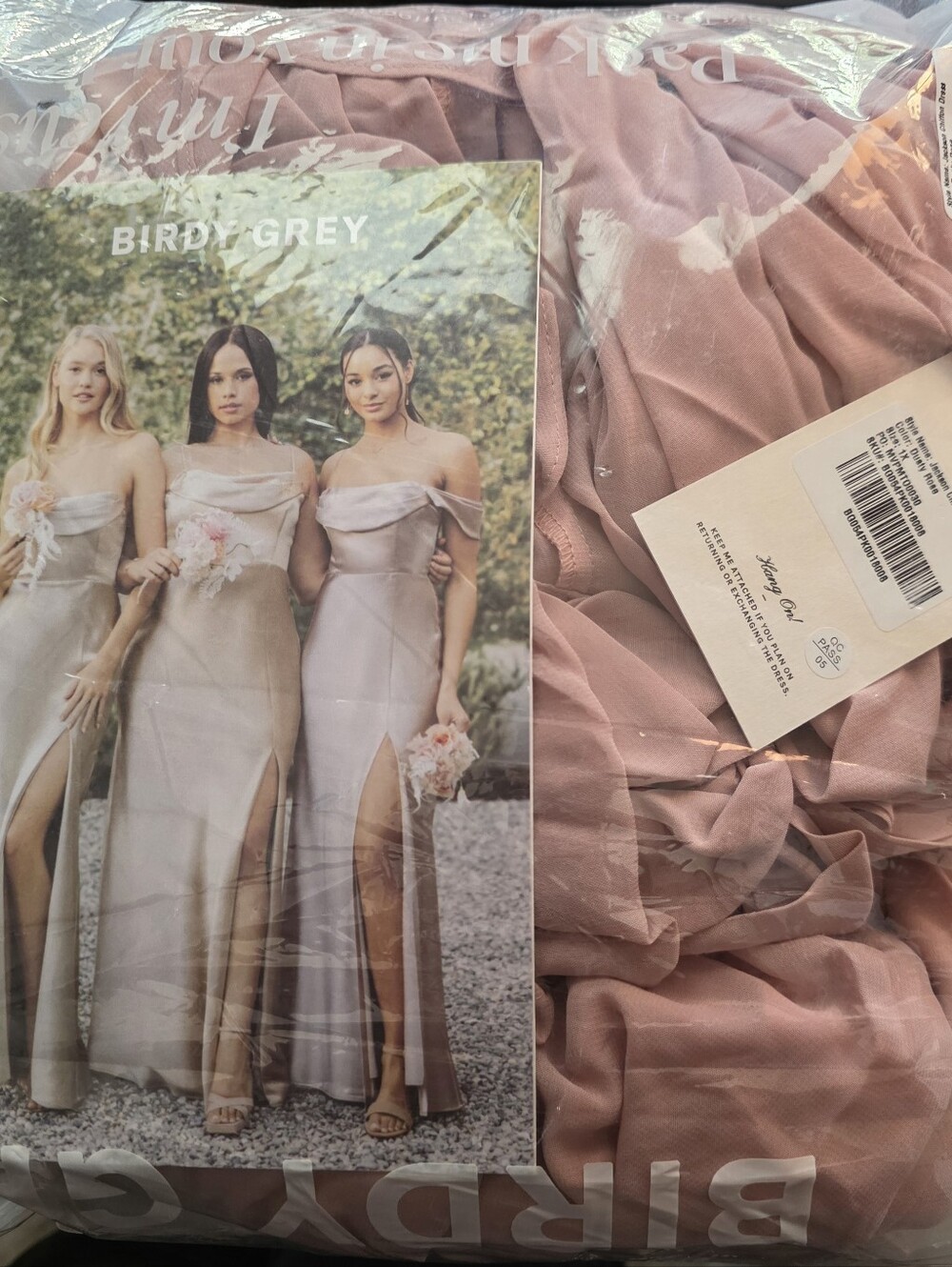 NWT Birdy Grey Dusty Rose Short Sleeves Prom Or Bridesmaid Dress.